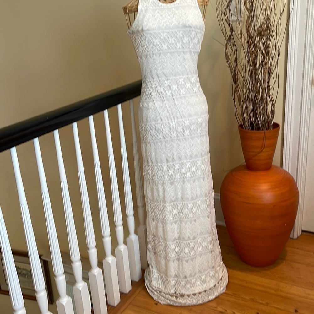 NWT Gianni Bini white cream maxi dress.